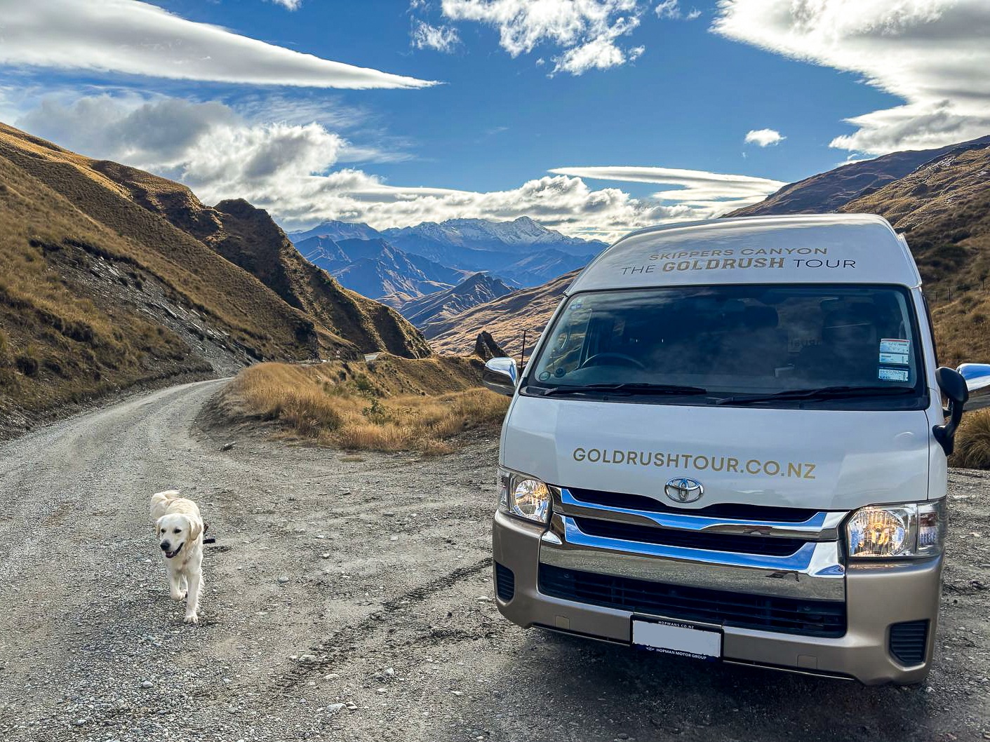 Aster and the van from Skippers Saddle